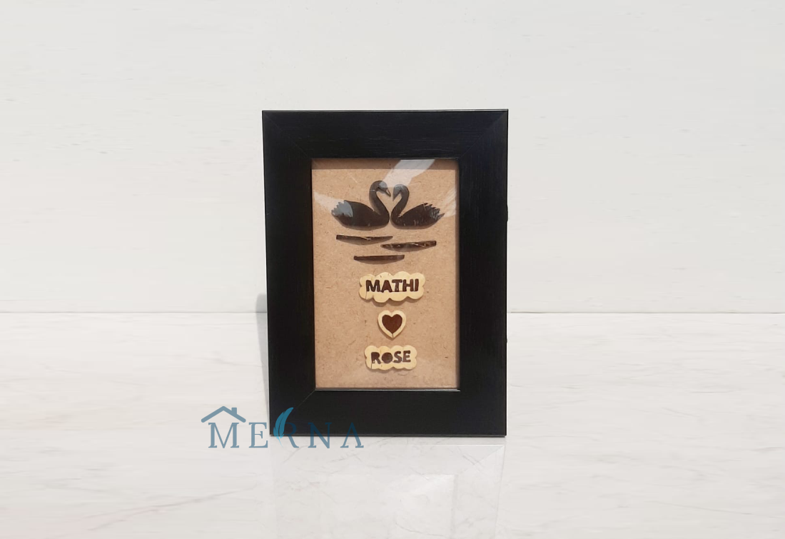 Merna Handmade Name Frame with Unique Design (Coconut Shell)