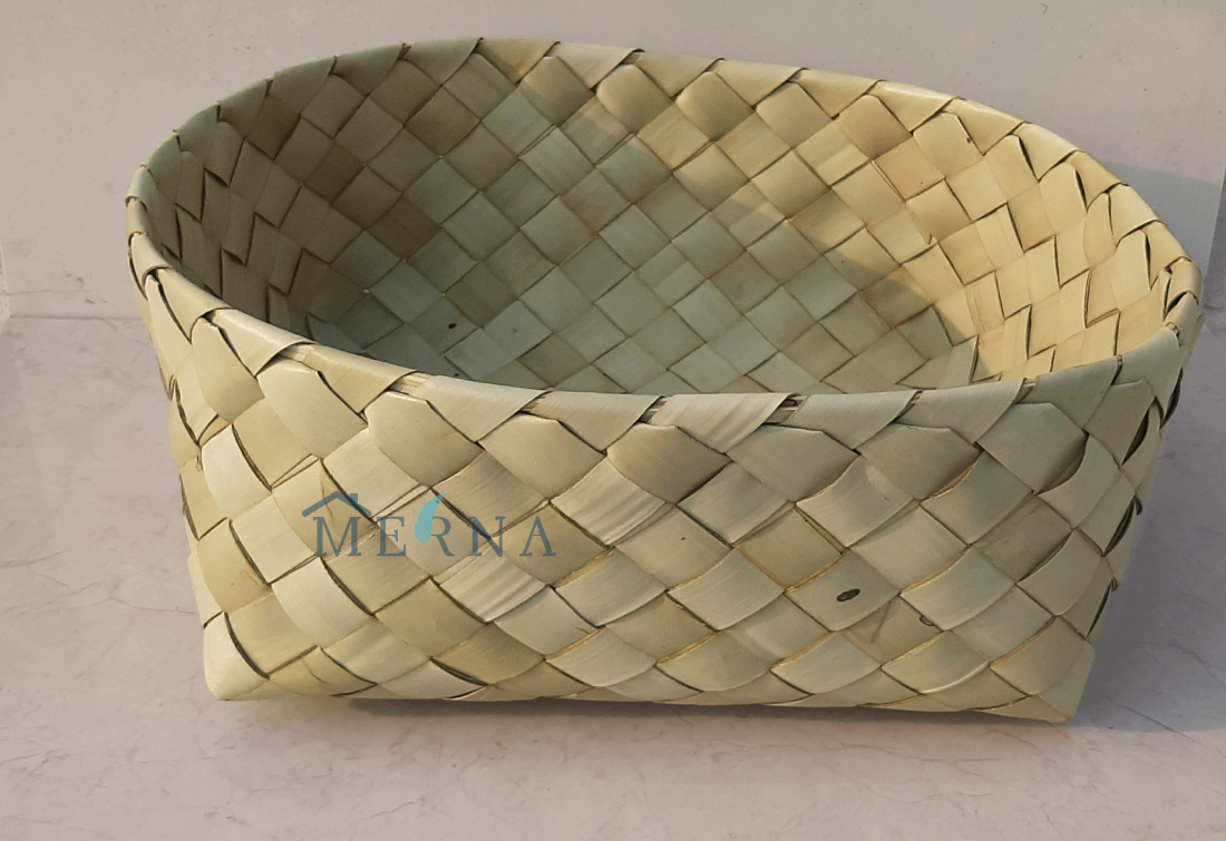 Merna Handmade Palm Leaf Onion and Fruit Basket