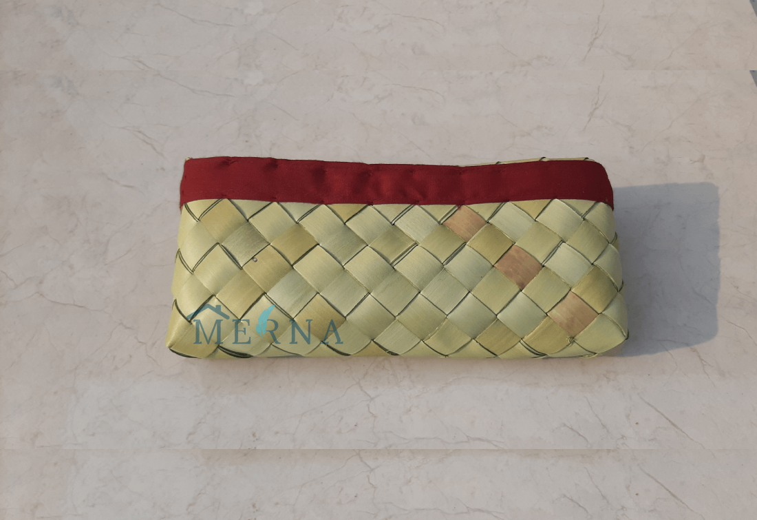 Merna Handmade Palm Leaf Pencil Pouch