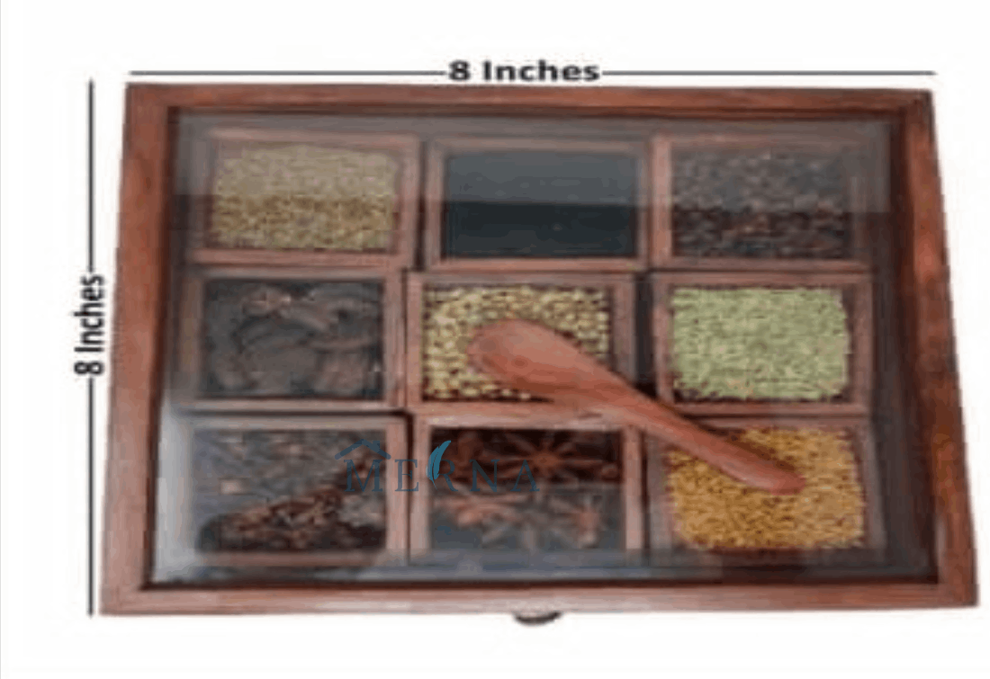 Square Spice Box 9 Parts